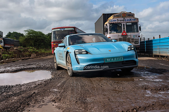 Porsche Taycan K2K drive potholes